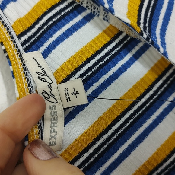 NWT Express V-neck Ribbed Knit Striped Tank Top - Picture 5 of 11